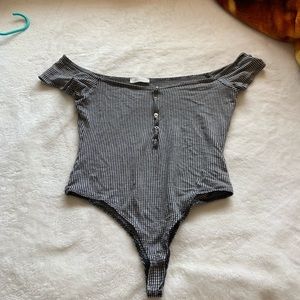 Gingham Off Shoulder Bodysuit